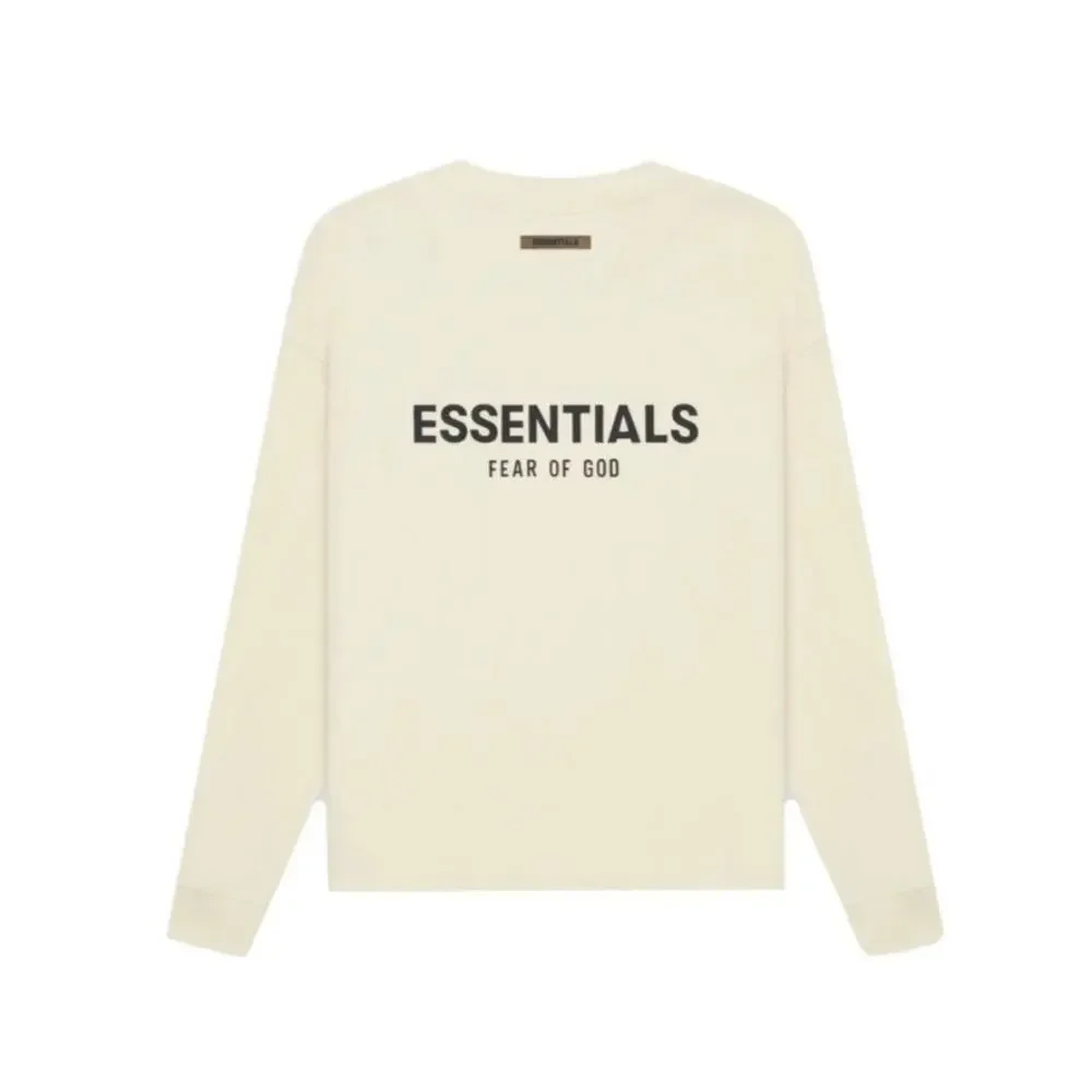 Fear of God Esssentials Long Sleeve T- Shirt Cream XXS Minimal  Logo Back Unisex